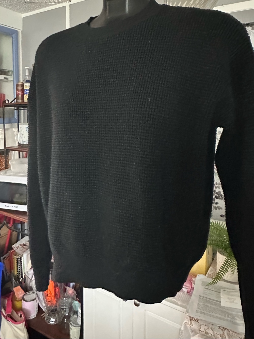 Women’s Classic Black Crewneck Sweater